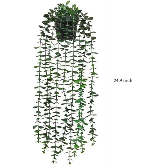 2 Pack Artificial Hanging Plants 2 Pack Fake Potted Plants Wall Home Room Office - Picture 3 of 6